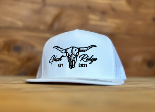 White Yupoong Classic 6006 Black Bull