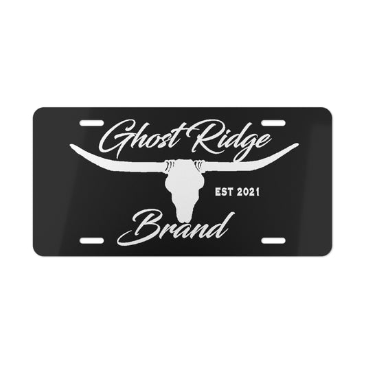 Vanity Plate - Ghost Ridge Brand Longhorn Metal License Plate (Est. 2021)