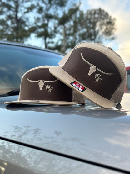 Brown and Khaki Richardson 168 Barbwire Bull hat