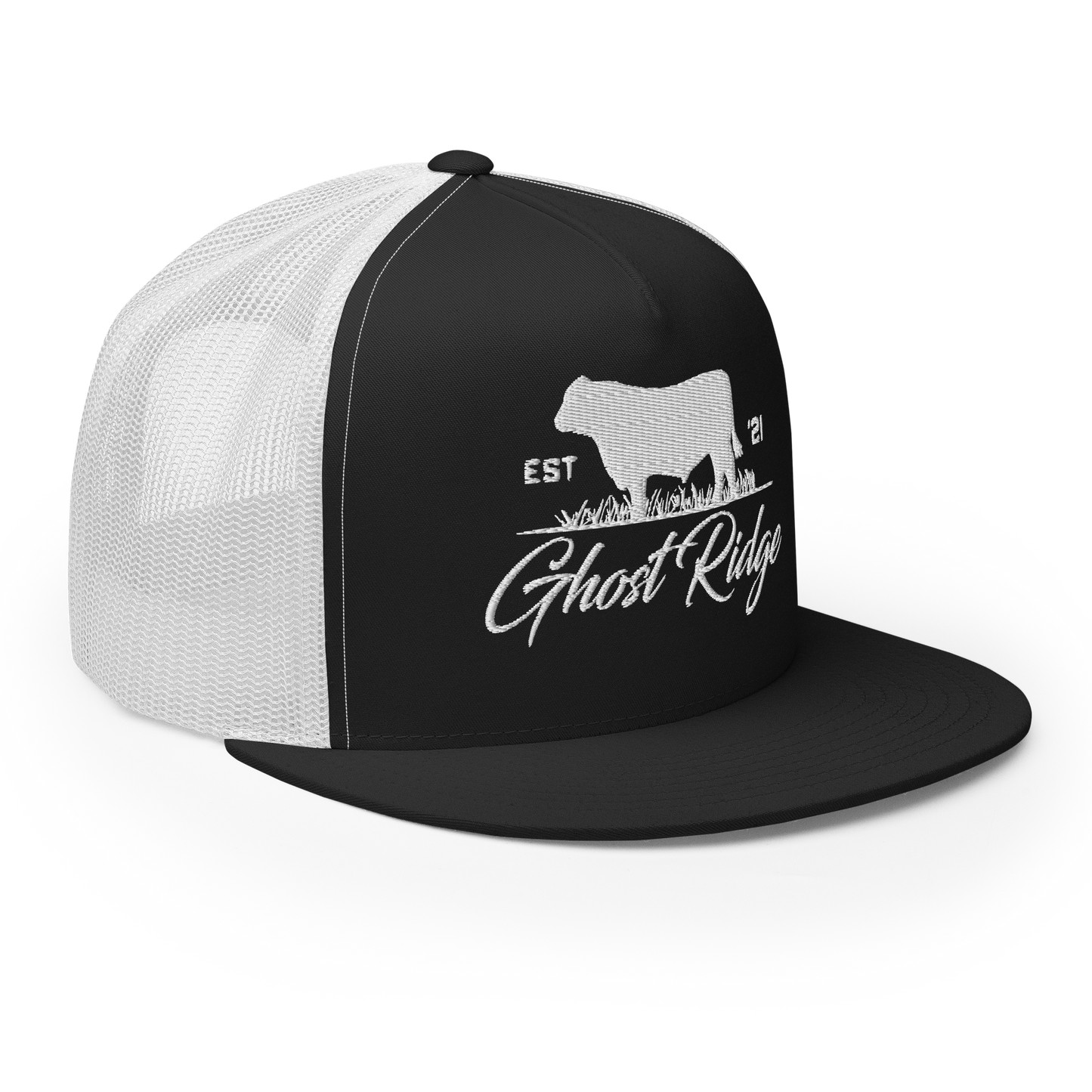 Grey/White Yupoong 6006 Cattle Hat