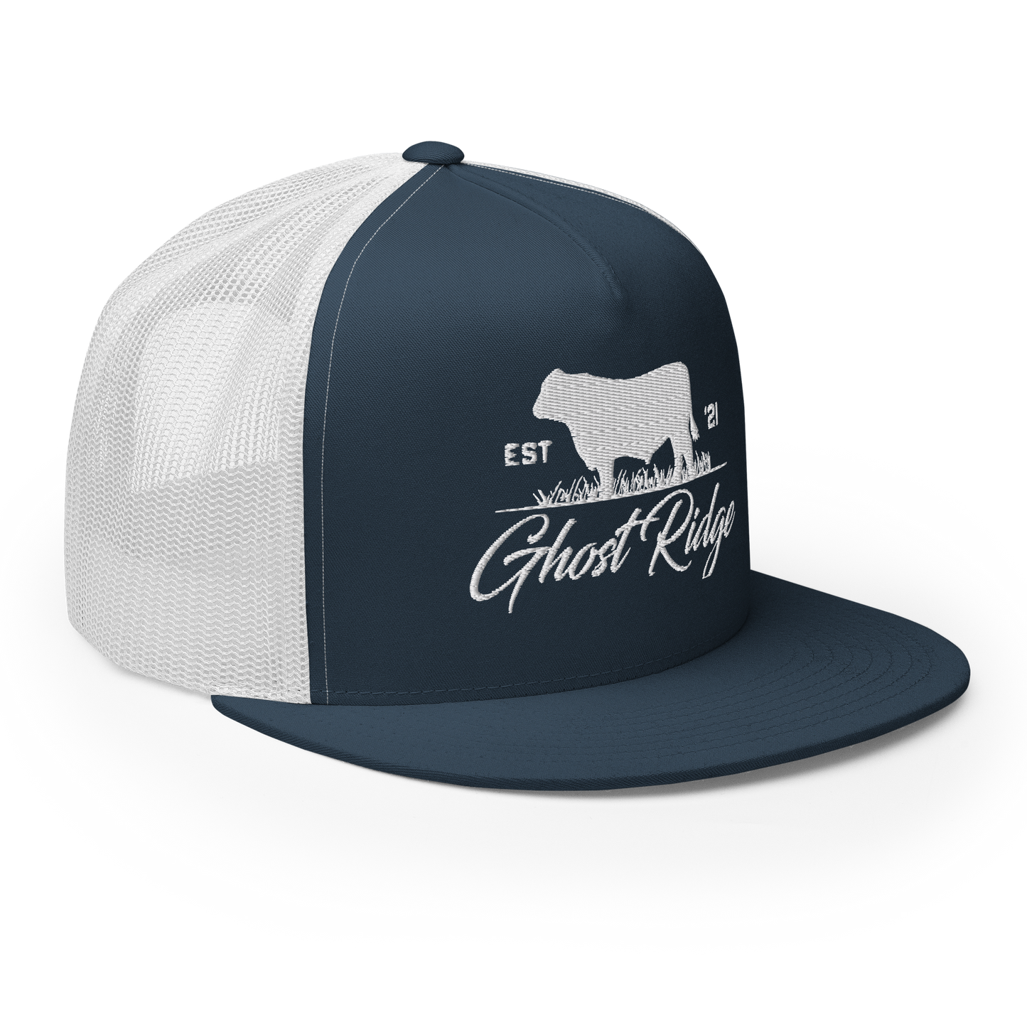 Grey/White Yupoong 6006 Cattle Hat